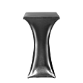 Square Steel Poseur Table with Silver Cover 60 X 60 cm H 111 cm