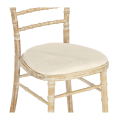 Bamboo Chair in Limewash with Ecru Seat Pad