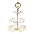 Vintage flowery Cake stand 3 tiers Ø 23-25 cm H 30-35 cm