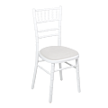 Bamboo Chair in White with White Vinyl Seat Pad