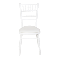 Bamboo Chair in White with White Vinyl Seat Pad