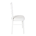 Bamboo Chair in White with White Vinyl Seat Pad