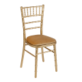 Bamboo Chair in Gold with Gold Velvet Seat Pad
