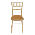 Bamboo Chair in Gold with Gold Velvet Seat Pad
