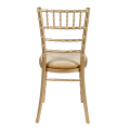 Bamboo Chair in Gold with Gold Velvet Seat Pad