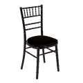 Bamboo Chair in Black with Black Velvet Seat Pad