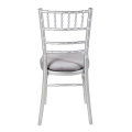 Bamboo Chair in Silver with Silver Velvet Seat Pad