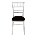 Bamboo Chair in Silver with Black Velvet Seat Pad