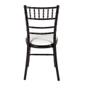 Bamboo Chair in Black with White Vinyl Seat Pad
