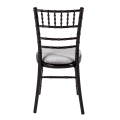 Bamboo Chair in Black with Silver Velvet Seat Pad