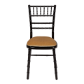 Bamboo Chair in Black with Gold Velvet Seat Pad