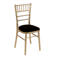 Bamboo Chair in Gold with Black Velvet Seat Pad