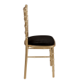 Bamboo Chair in Gold with Black Velvet Seat Pad