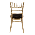 Bamboo Chair in Gold with Black Velvet Seat Pad