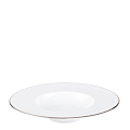 Plane Dessert Plate with Silver Thread  Ø 27 cm Container Ø 15 cm