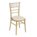 Bamboo Chair in Gold with Ecru Seat Pad