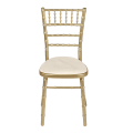 Bamboo Chair in Gold with Ecru Seat Pad