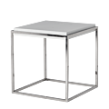 Chrome Square Coffee Table in White