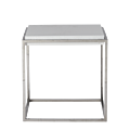 Chrome Square Coffee Table in White