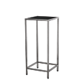 Unico Square Poseur Table - Stainless Steel Frame - Black Top