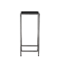 Unico Square Poseur Table - Stainless Steel Frame - Black Top