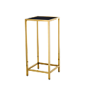 Unico Square Poseur Table with Gold Frame and Black Top