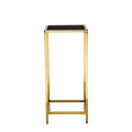 Unico Square Poseur Table with Gold Frame and Black Top