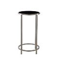 Unico Round Poseur Table with Stainless Steel Frame and Black Top