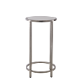 Unico Round Poseur Table with Stainless Steel Frame and White Top