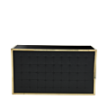 Unico Rectangular Bar - Gold Frame - Black Upholstered Panels