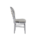 Chandelle Chair in Silver with Anastasia Collect. Silver Seat Pad