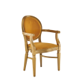 Chandelle Armchair in Gold with Amber Velvet Seat Pad