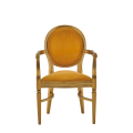 Chandelle Armchair in Gold with Amber Velvet Seat Pad