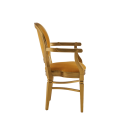 Chandelle Armchair in Gold with Amber Velvet Seat Pad