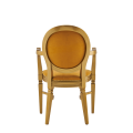 Chandelle Armchair in Gold with Amber Velvet Seat Pad