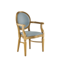 Chandelle Armchair in Gold with Babyblue Seat Pad