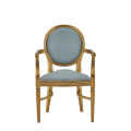 Chandelle Armchair in Gold with Babyblue Seat Pad