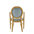Chandelle Armchair in Gold with Babyblue Seat Pad