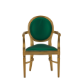 Chandelle Armchair in Gold with Emerald Green Seat Pad