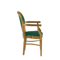 Chandelle Armchair in Gold with Emerald Green Seat Pad