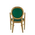 Chandelle Armchair in Gold with Emerald Green Seat Pad