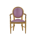 Chandelle Armchair in Gold with Icy Pink Seat Pad