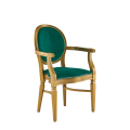 Chandelle Armchair in Gold with Jade Velvet Seat Pad