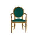 Chandelle Armchair in Gold with Jade Velvet Seat Pad