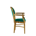 Chandelle Armchair in Gold with Jade Velvet Seat Pad