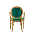 Chandelle Armchair in Gold with Jade Velvet Seat Pad