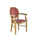 Chandelle Armchair in Gold with Rose Pink Velvet Seat Pad