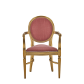 Chandelle Armchair in Gold with Rose Pink Velvet Seat Pad