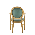 Chandelle Armchair in Gold with Seagreen Velvet Seat Pad