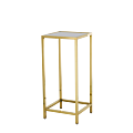 Unico Square Poseur Table with Gold Frame and White Top